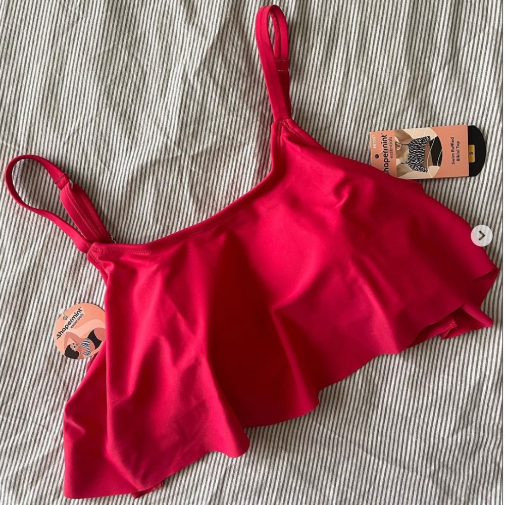 Shapermint Essentials Swim Ruffled Bikini Top